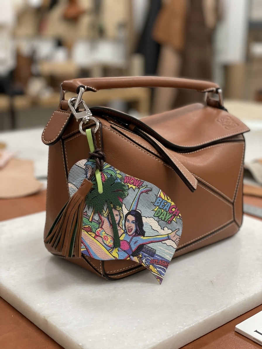 Charm de Cuero CON TU FOTO — Colgante para Bolso